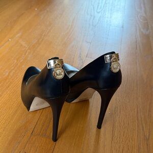 Michael Kors Black Heels with Gold Accents